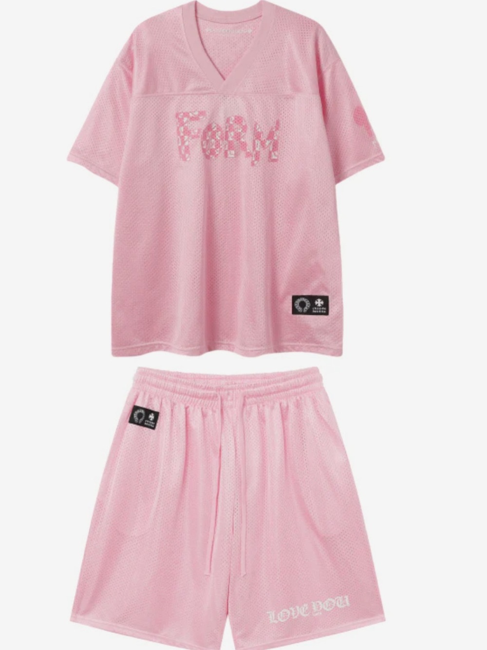 Chrome Heart Matty Boy Two-Piece Top & 'LOVE YOU' Shorts